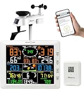 Urageuxy WiFi Weather Station, Indoor Outdoor Weather Stations Wireless with Color Display, Wirel...