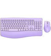 Wireless Keyboard and Mouse - Ergonomic Keyboard and Mouse Combo Full Size Keyboard Cordless with...