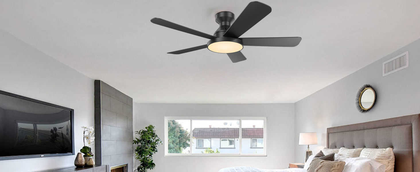 bedroom ceiling fan with lights, quiet ceiling fan, noiseless,