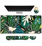 ARTSO Large Mouse Pad Wrist Rest Set,Extended Desk Mat+Keyboard Wrist Rest+Mouse Wrist Support+Co...