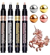Resiners Mirror Chrome Metallic Markers Pen, 4 Colors Liquid Chrome Paint Pen, Reflective Gloss, ...