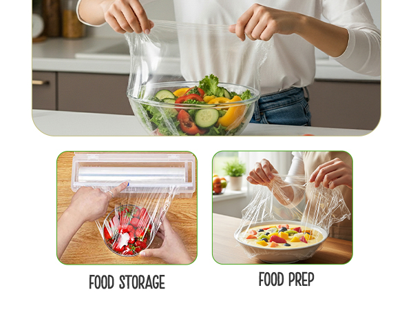 Text reads 'Image 2' and 'FOOD STORAGE', 'FOOD PREP'. Multiple images showing meal preparation containers and someone chopping vegetables on a cutting board.