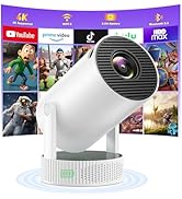 Mini Projector with Built-in Rechargeable Battery for Outdoor, Portable Projector with WiFi and B...