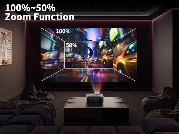 Projector with WIFI and Bluetooth,Native 1080P Projector,Portable Movie Projector for Outdoor Use