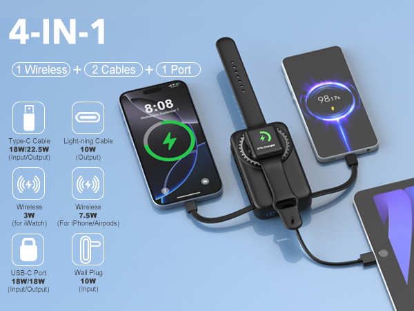 Magnetic Portable Charger 10000mAh for iPhone