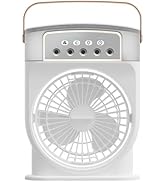 ZKSCool Portable Misting Fan, 3 - Speed Desktop Mini Air Conditioner, 1500mAh Rechargeable Water ...