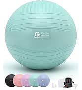 Gruper Yoga Ball, Extra Thick Exercise Ball for Workout Pregnancy Stability - 4 Sizes Anti Burst ...