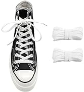 UamGlsob 5/16" Wide Elastic Shoe Laces Replacement Laces for Converse High Tops, Stretch Flat Sho...