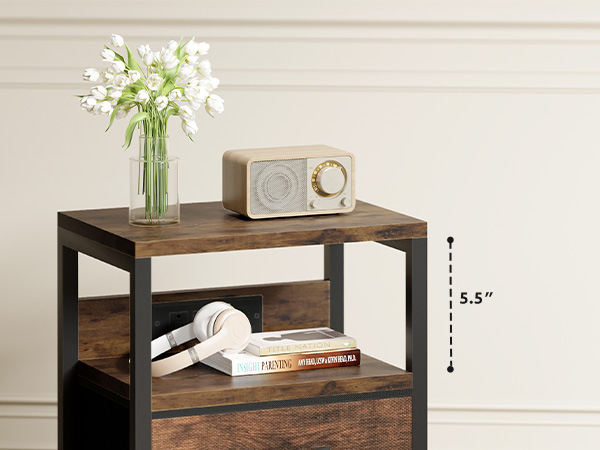 nightstand with shelf