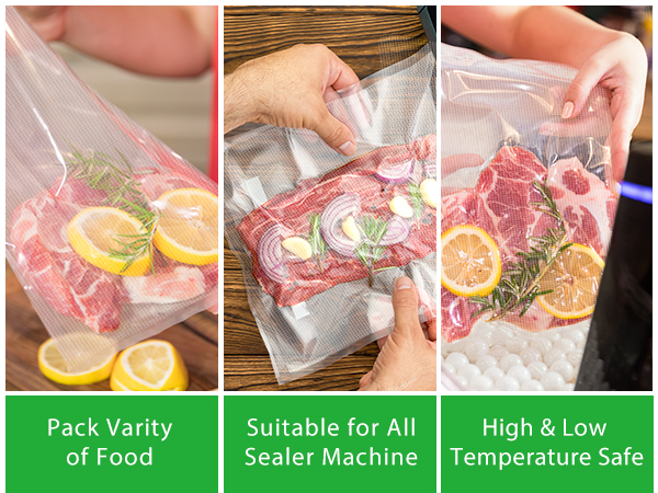 Pack Varity of Food; Suitable for All Sealer Machine; High &amp; Low Temperature Safe