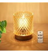 LINEWAY Battery Operated Lamp with Remote, Cordless Battery Powered Table Lamp with Timer Dimmabl...