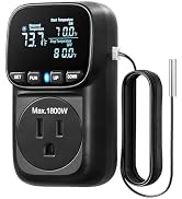 DEWENWILS Digital Temperature Controller, Heavy Duty 15A/1800W Thermostat Outlet Plug, VA Display...