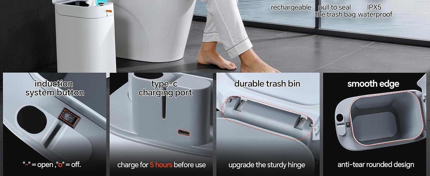 Closing switch, universal charging port, reinforced hinges, and meticulous attention to detail.