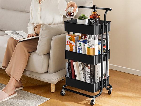 Pipishell 3 Tier Rolling Cart