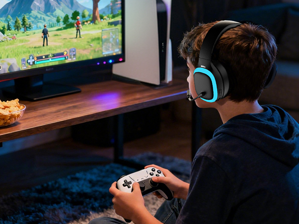 wireless gaming headset for ps5 with mic low latency bluetooth gaming headphones