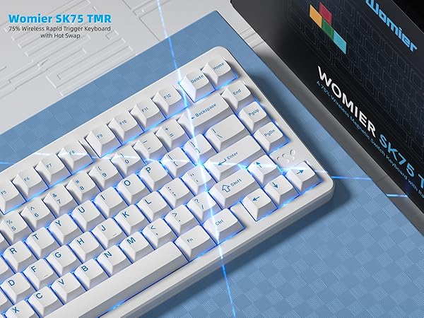 Keyboard 75%, Wireless Custom Mechanical Keyboard Rapid Trigger Hall Effect Magnetic Switch