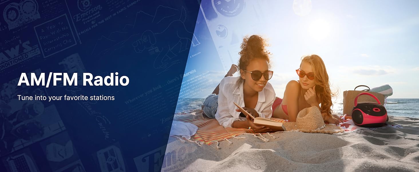 CD Player for your CD's, AUX Input for your devices AM/FM Radio for sports, news, radio programs