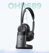 Wireless Headset with Mic for Work, AI ENC Noise Cancelling for Clear Call & Meeting, Work Headse...