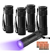 yikosam 5 Pcs UV Black Light Flashlights Bulk, 9 Led 395-400nm Mini Blacklight Handheld Portable ...