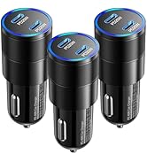USB C Car Charger 40W, OKRAY 3pack Dual USB Type C 12v USB C Cigarette Lighter Adapter PD3.0 Fast...