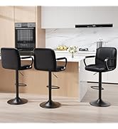 MALOL 3 Piece Bar Stool Set - Swivel High Chairs for Kitchen Island, Modern Bar Stools with Back,...