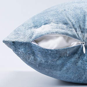 Matching pillow covers with hidden invisible zipper seamless design for 18 x 18 pillow inserts.