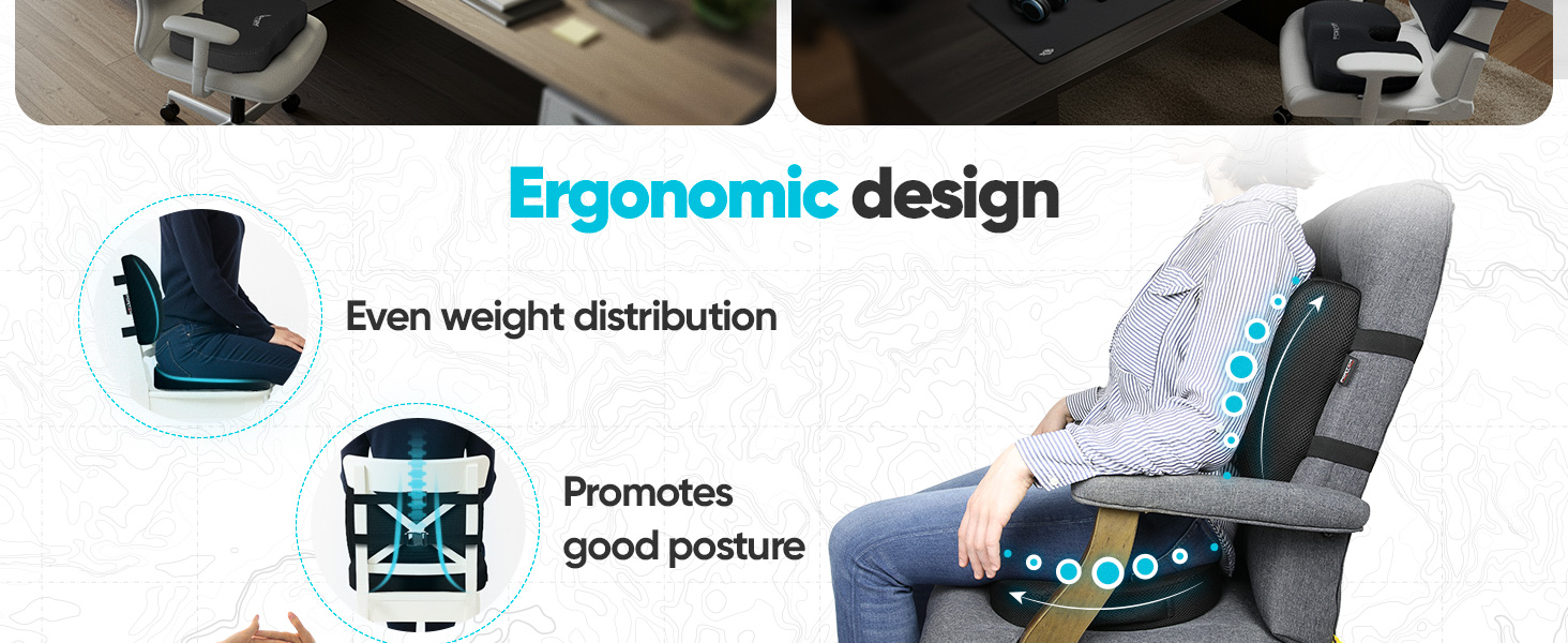 Office and home use for chairs made with high-density memory foam to relieve back pain