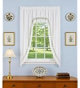 Today's Curtain, AMZ Hellina Tapework Swagger 63", White, 80.1" W x 63" L