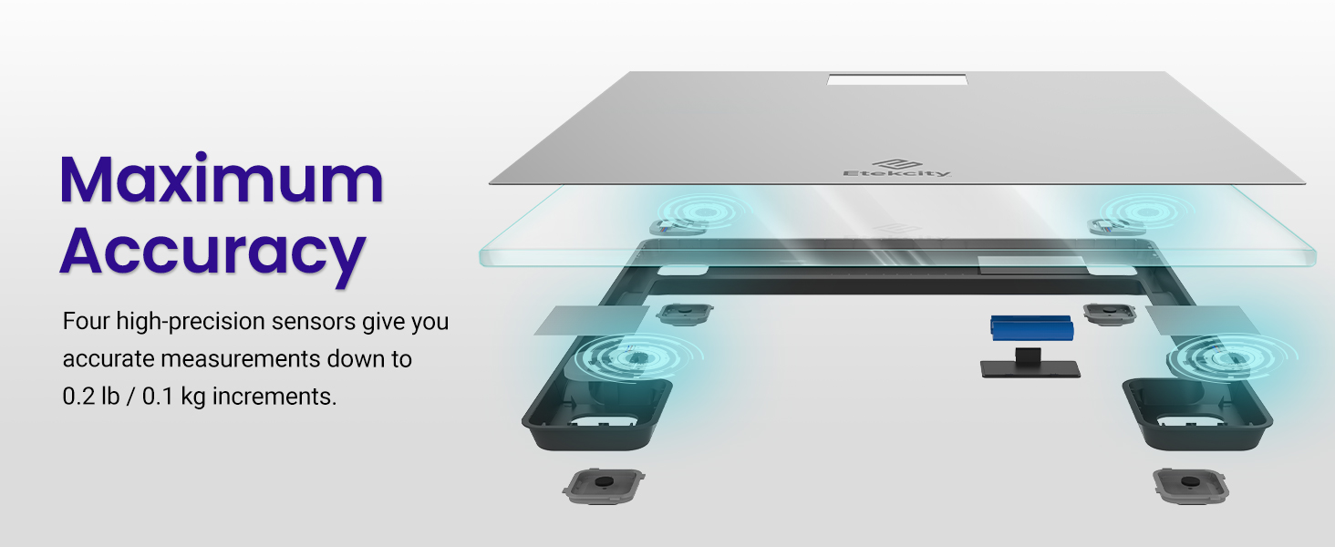 4 highly precise sensors provide accurate and stable readings