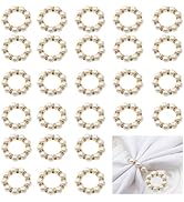 NCONCO 100pcs Pearl Napkin Rings, Imitation Pearl Beaded Napkin Rings Elegant Rhinestone Serviett...