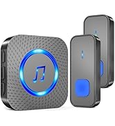 SURFOU Wireless Doorbell with 1 receiver 2 Buttons,IP55 Waterproof Doorbell,1300 FT/400M Remote D...