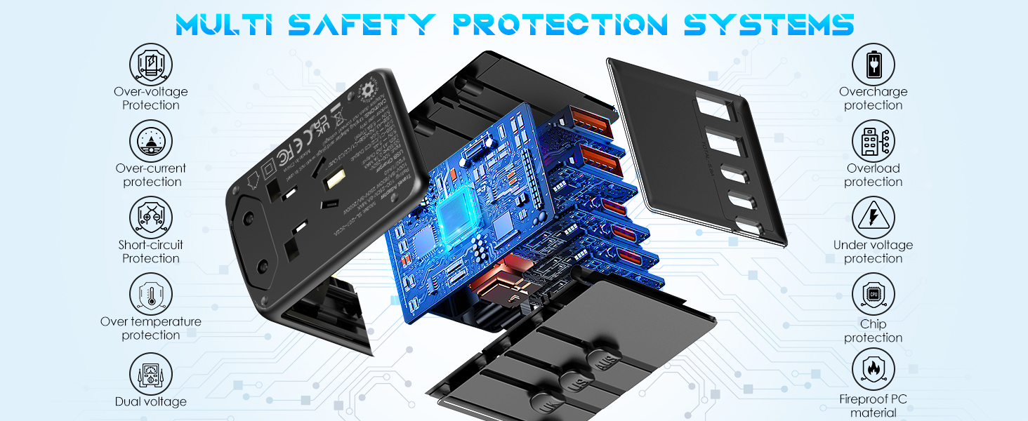 adapter with safety protection system
