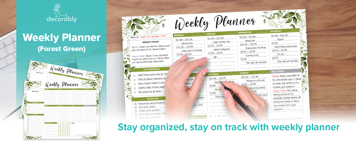 desk weekly planner pad