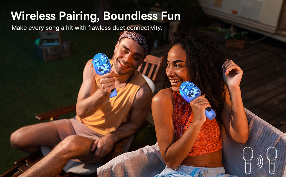 Wireless Stereo Pairing for duet singing
