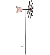 Luxshiny Outdoor Yard Windmill Wind Spinner, Metal Wind Spinners Yard Decor Pinwheel, Metal Wind ...
