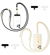Qyoocom Phone Lanyard 2 Pack Universal Crossbody Neck Strap with 4 Pads Durable Adjustable Nylon ...