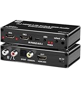 HDMI Switch eARC Audio Extractor, 4K@60hz HDMI Audio Splitter with Remote, Support 7.1 Channel Au...