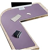 Vyaaa 51 inch Large L-Shaped Leather Desk Pad Protector,Large Gaming Mouse Pad for Computer,Corne...