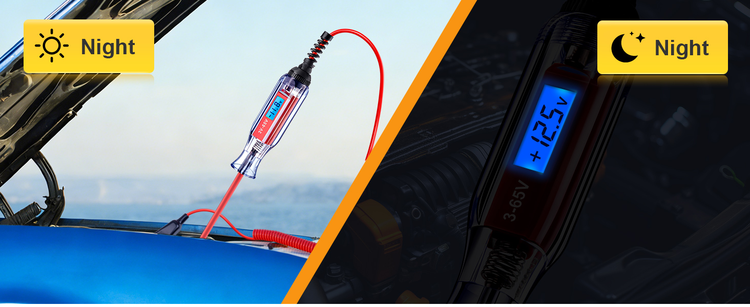 3-65V Backlit Digital LCD Circuit Tester