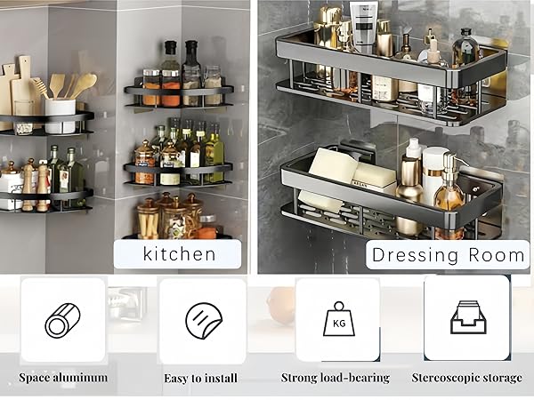 shower shelf caddy shelves organization rack wall mount organizer baskets inside bathroom