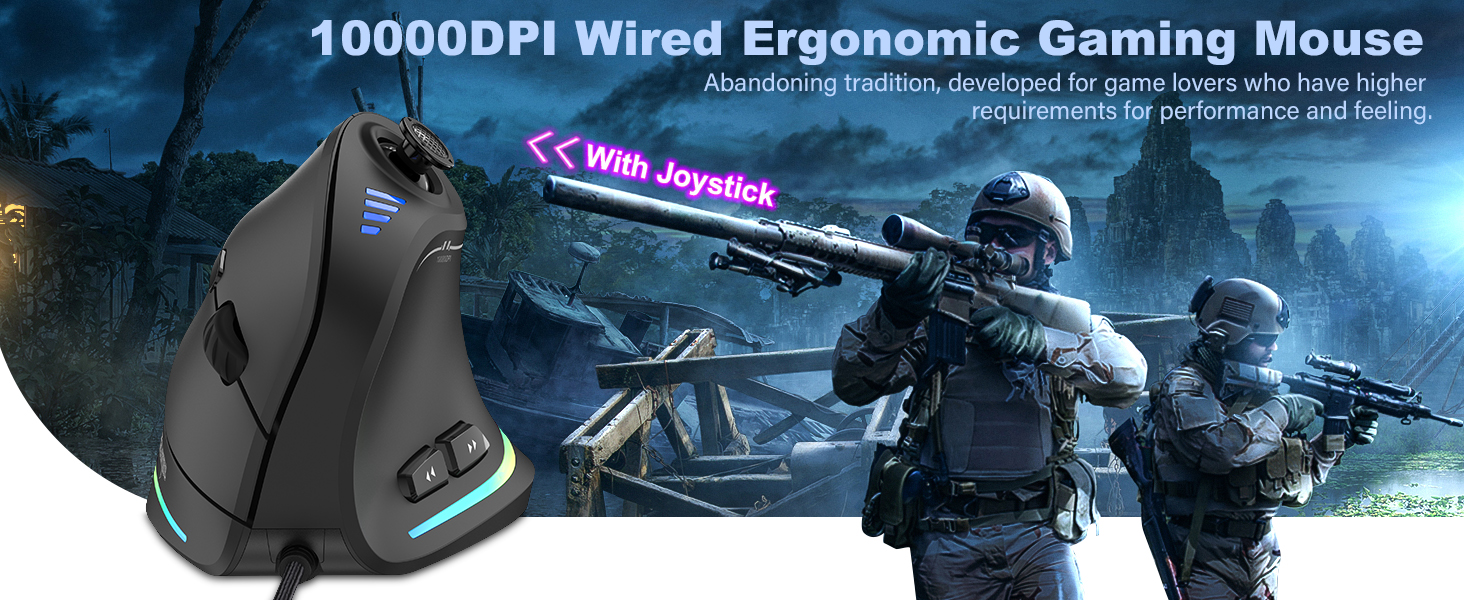 10000DPI Wired Ergonomic Gaming Mouse