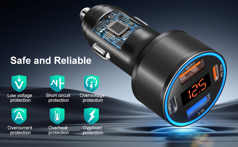 car lighter usb adapter black