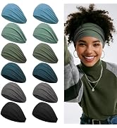 Z-CHARMMY Sweat Headbands for Women, Workout Headbands for Short Hair, Extra Wide Head Bands for ...
