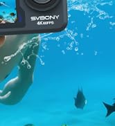 SVBONY ACT20 (2nd) Action Camera 4K/60FPS 20MP, Waterproof Camera Underwater 40FT Without Case, 6...