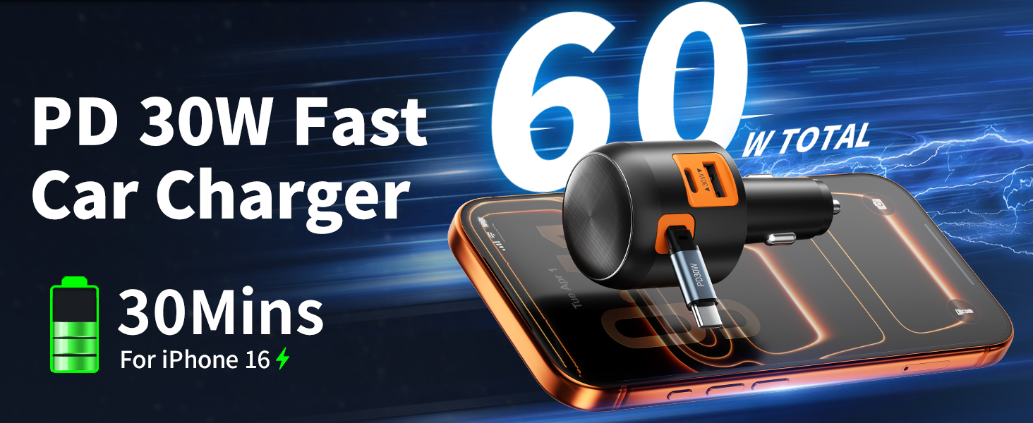PD 30W Fast Car Charger