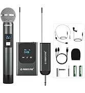 Phenyx Pro Dual Digital Wireless Microphone System, w/Handheld Dynamic Microphone, Bodypack Trans...
