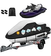 Jetski Covers,420D Heavy Duty Jet Ski Cover 2-3 Seater Compatible with Yamaha Seadoo with 2 Vents...
