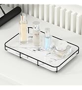 Dobbyby Vanity Tray Makeup Organizer Cosmetics Storage Bathroom Skincare Organizer Countertop Dis...