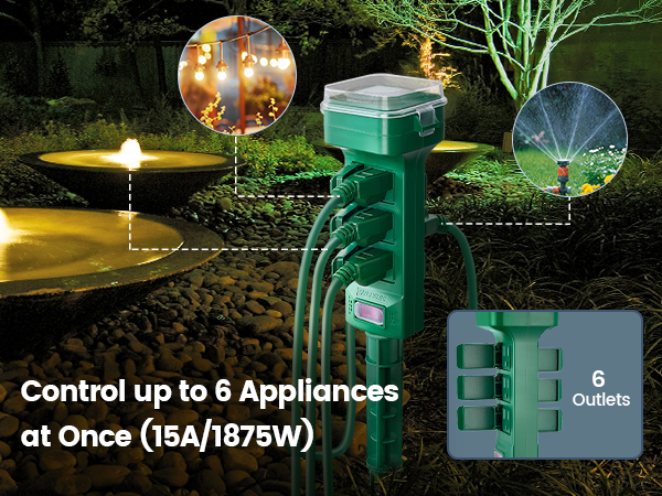 outdoor plug outdoor power stake timer waterproof