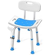 HOMLAND Shower Chair for Inside Shower with Removable Back, 400 lbs Heavy Duty Bath Seat for Bath...